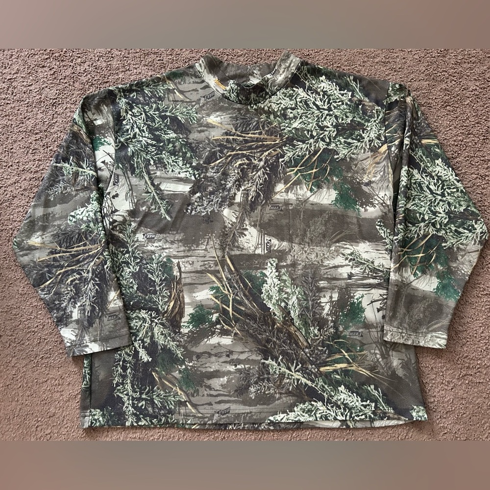 No Trace by Dan River Men's Camouflage Hunting Base Layer Top Shirt size 3X